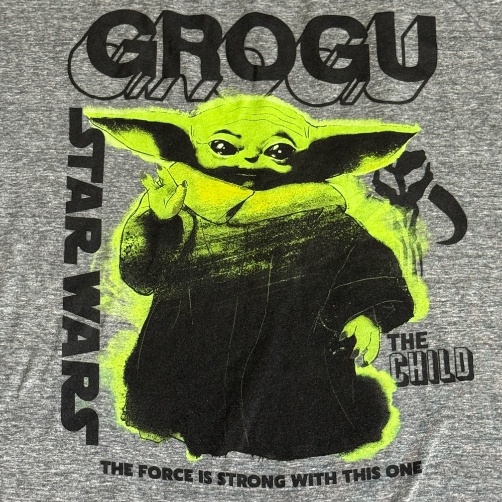 Star Wars Grogu “The Child” Graphic Tee – Gray – XXL – Official Licensed